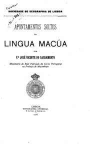 Capa do livro Apontamentos soltos da lingua Macúa