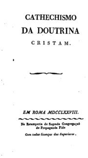 Capa do livro Catechismo da doutrina Cristam: in the Portuguese and Marasta languages