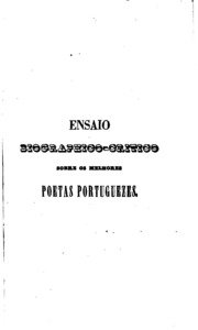 Capa do livro Ensaio biographico-critico sobre os melhores poetas portuguezes