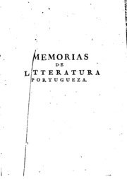 Capa do livro Memorias de litteratura portugueza: publicadas pela Academia real das sciencias de Lisboa ...