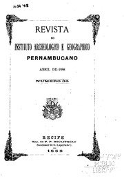 Capa do livro Revista do Instituto Archeológico e Geográphico Pernambucano