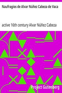 Capa do livro Naufragios de Alvar Núñez Cabeza de Vaca