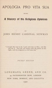 Capa do livro Apologia pro vita sua : $b being a history of his religious opinions
