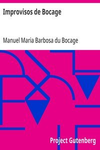 Capa do livro Improvisos de Bocage: Na Sua Mui Perigosa Enfermidade Dedicados a Seus Bons Amigos