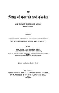Capa do livro The Story of Genesis and Exodus: An Early English Song, about 1250 A.D.
