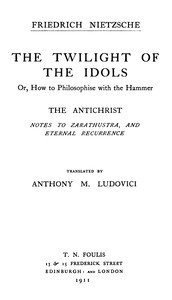 Capa do livro The Twilight of the Idols; or, How to Philosophize with the Hammer. The Antichrist: Complete Works, Volume Sixteen