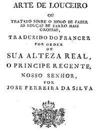 Capa do livro Arte de louceiro: Tratado sobre o modo de fazer as louças de barro mais grossas